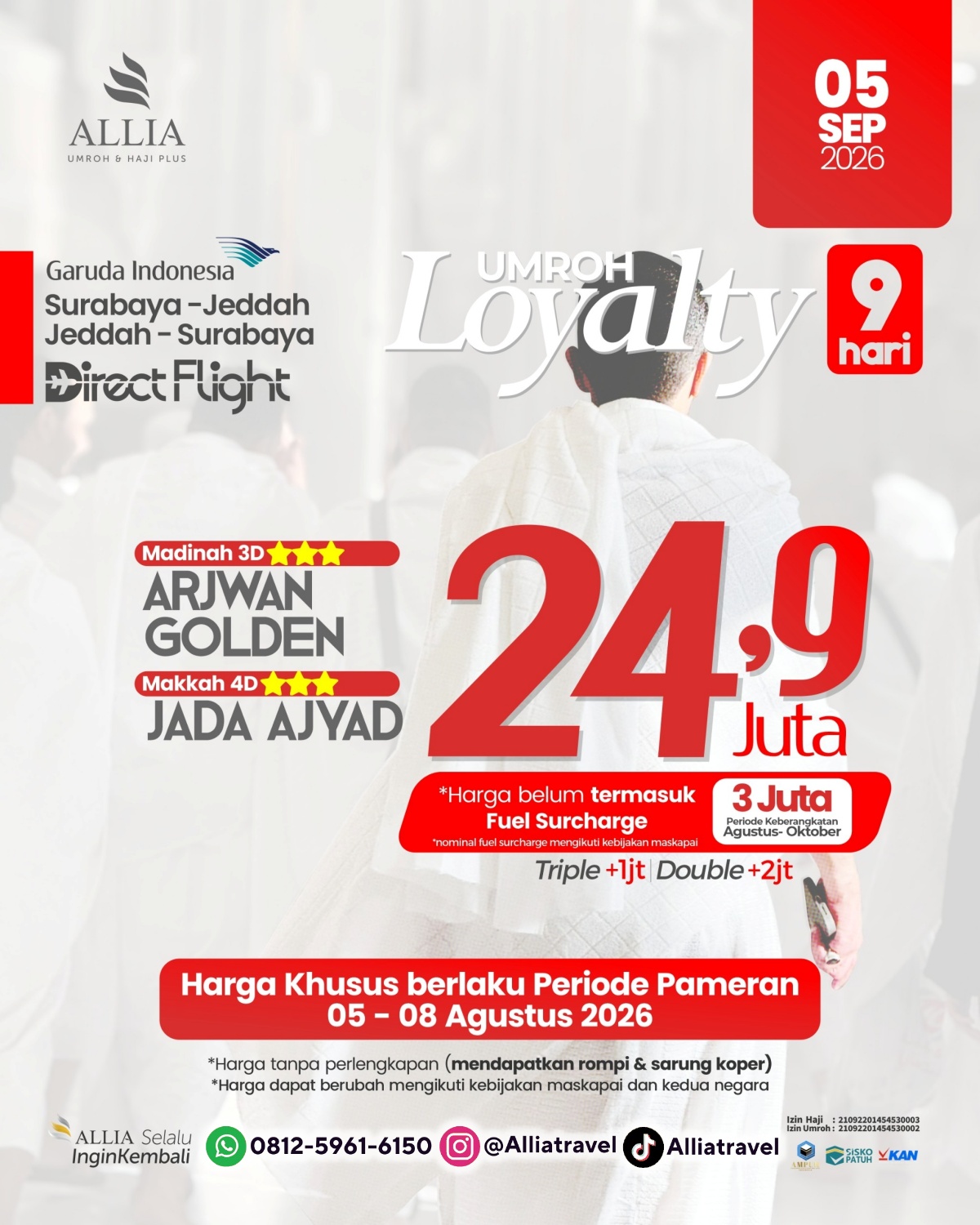 Paket Umroh HEMAT 9 hari Surabaya